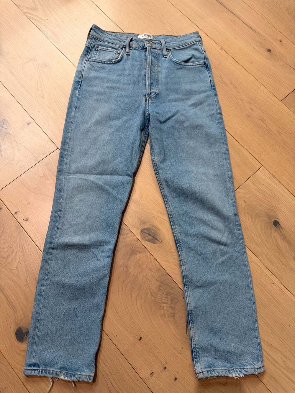 AGOLDE Riley Crop High Rise Straight Leg Jeans